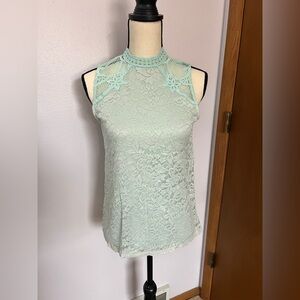 Cable & Gauge Women’s Light Blue Lace Sleeveless Blouse Size S